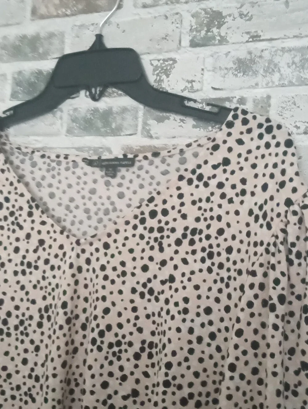 Adrianna Papell Pink  V-Neck Polka Dot Top